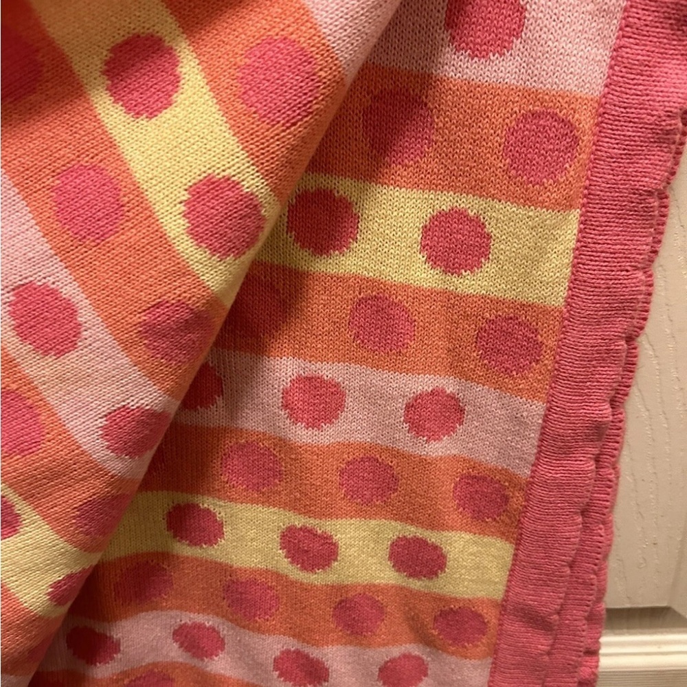 Elegant Baby Pink Polka Dot Reversible Blanket - Picture 12 of 15